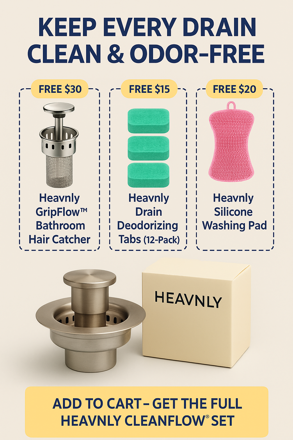Heavnly PureFlow™ Sink Strainer Bundle